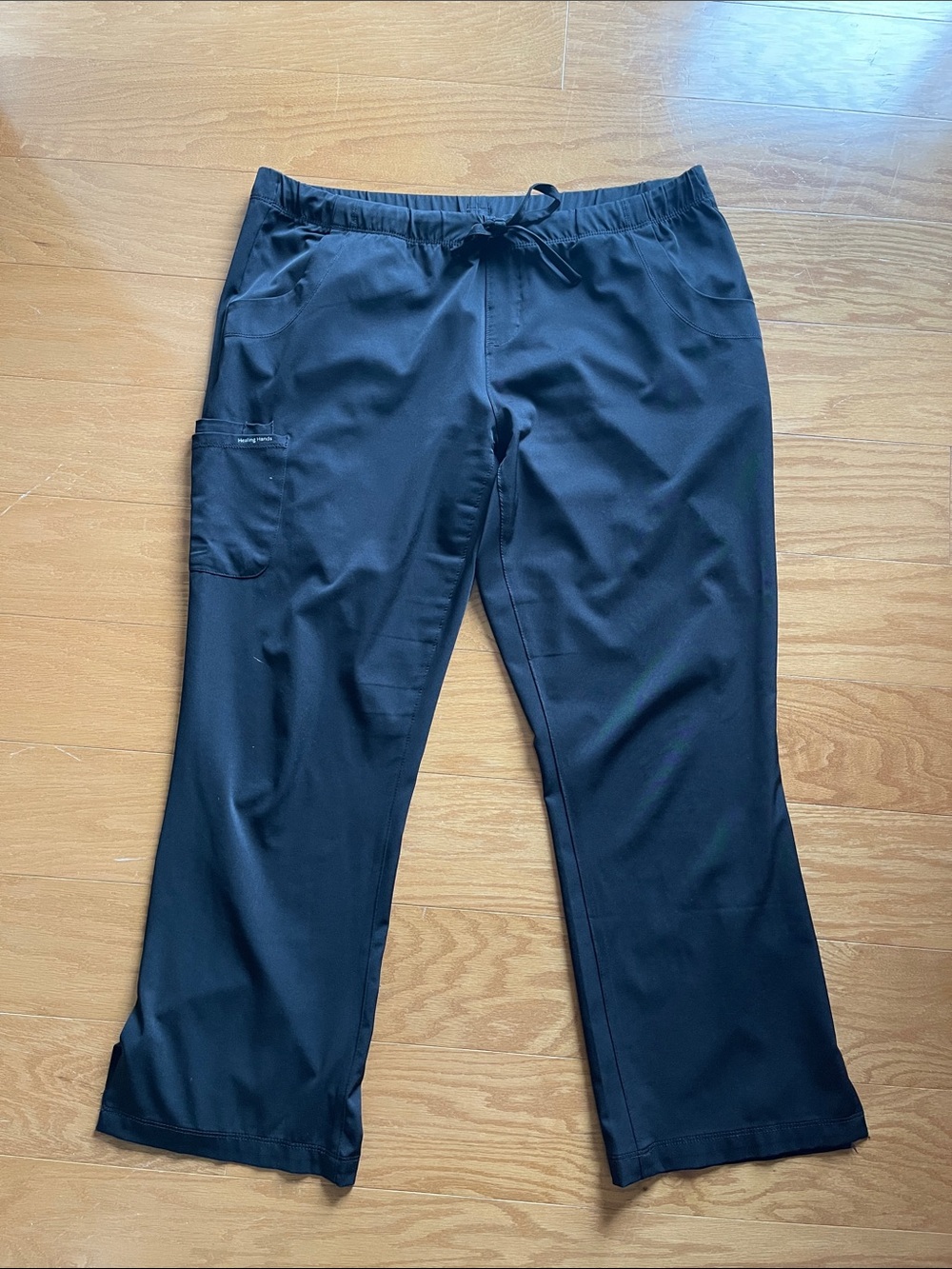 HH WORKS by Healing Hands Black Drawstring Scrub Pants